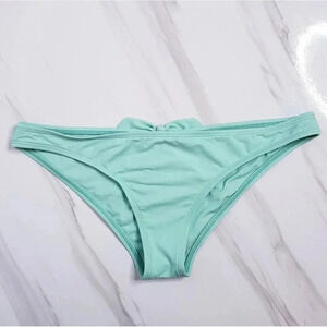 LSPACE By Monica Wise Teal Bikini Bottom Size Large Lined Bow Back Detail